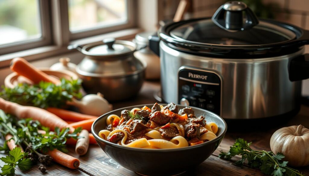 crockpot beef and noodles recipe