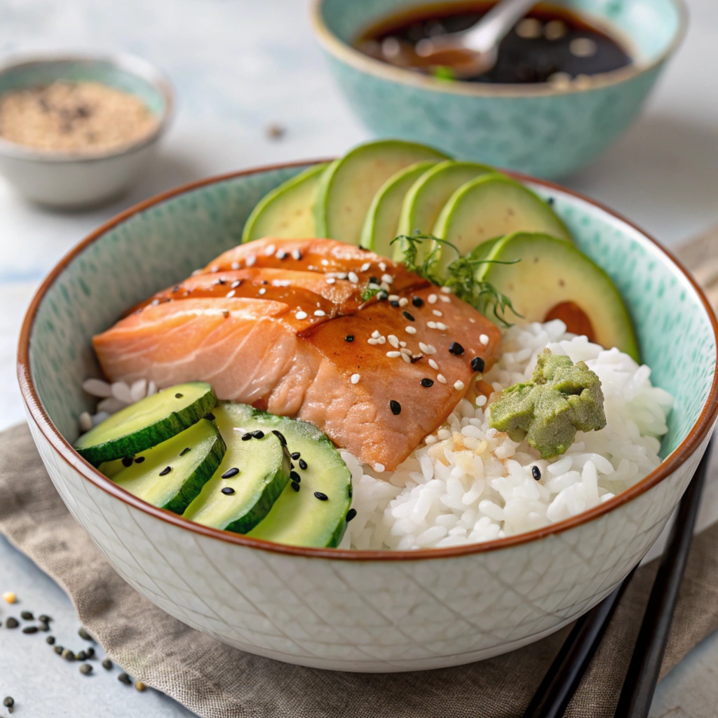 Salmon rice bowl 