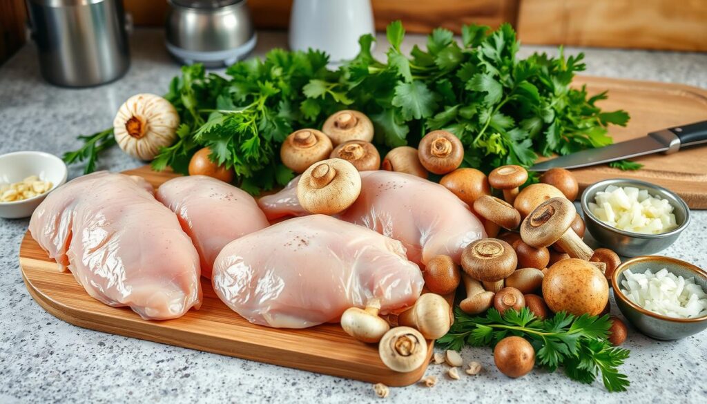 chicken and mushroom preparation