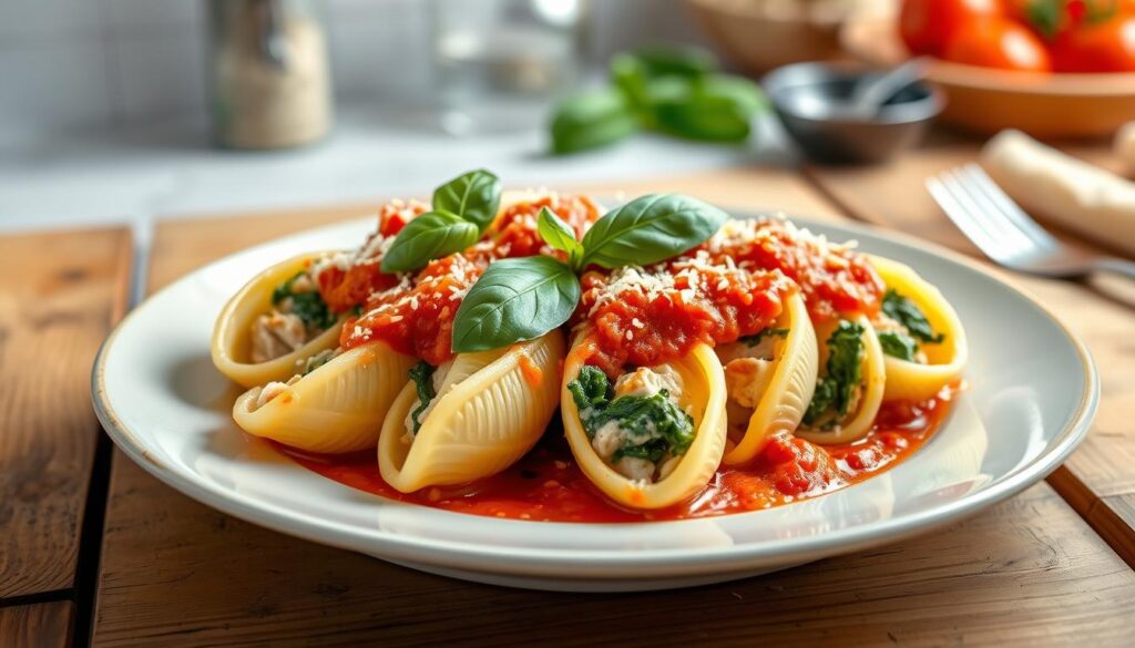 chicken stuffed shells recipe